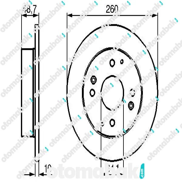 42510-SM4-950 Arka Fren Diski Düz 260 4Mm 0986478172